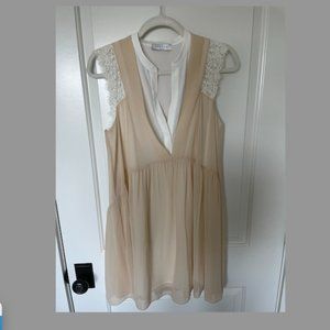 Sandro Mini Dress with Lace Details